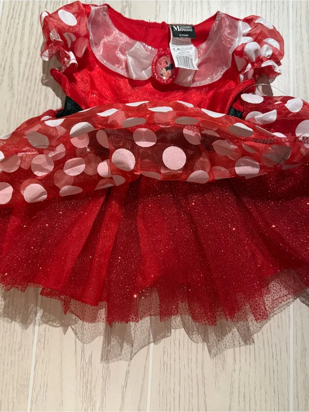 Disney Minnie Mouse Toddler Girls 2T Red Polka Dot Tutu Costume Dress